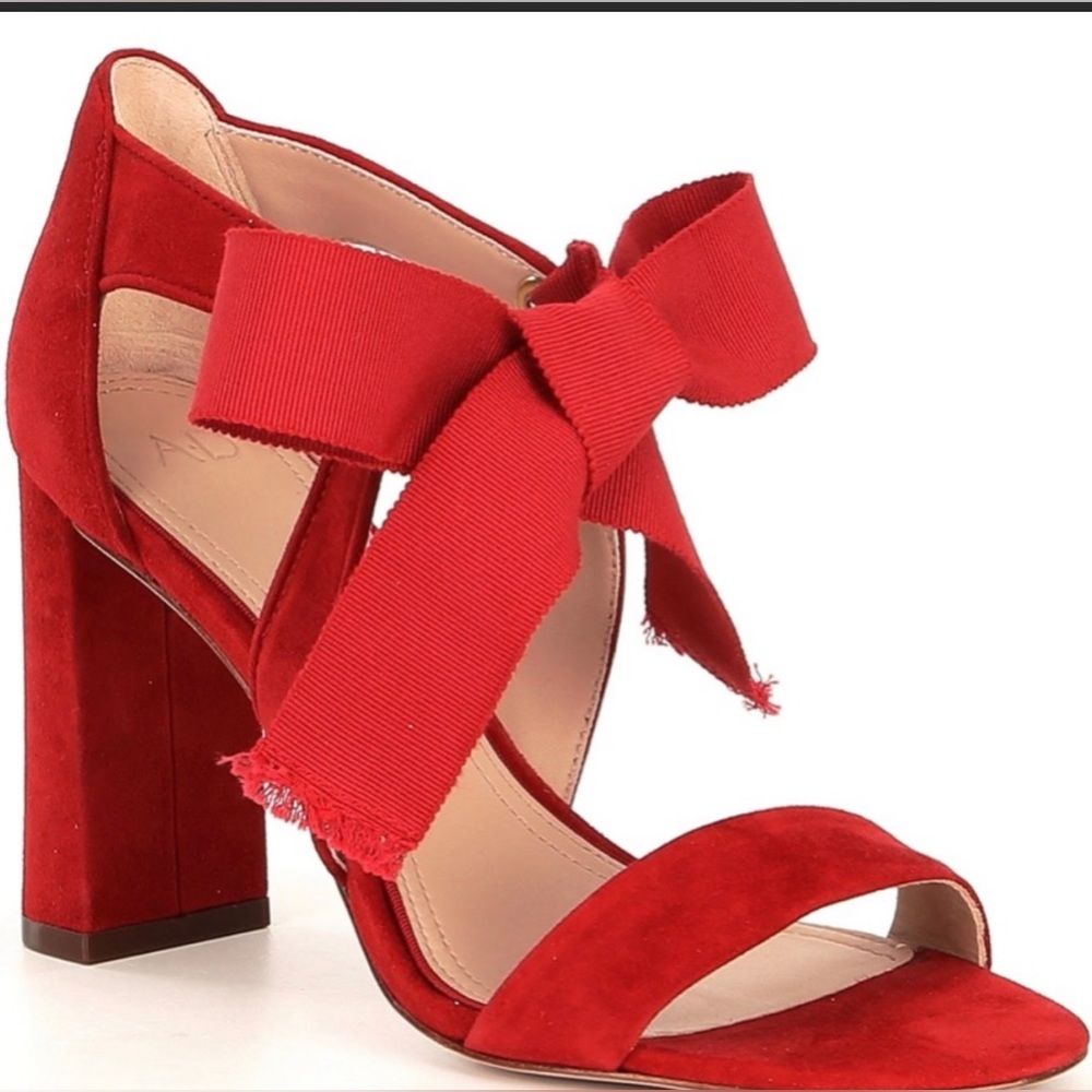Elegant Red Bow-Tie Heels